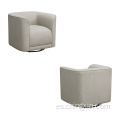 Moderna tela gris giratoria brazo acento sillón